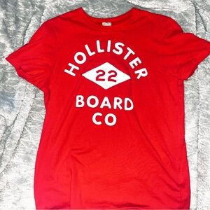 Hollister Vibrant Red Tee with White Logo